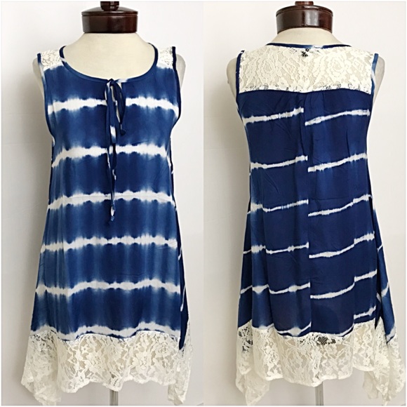 Chic Lace Tie Dye Flowy Tunic Top SML - Picture 8 of 8